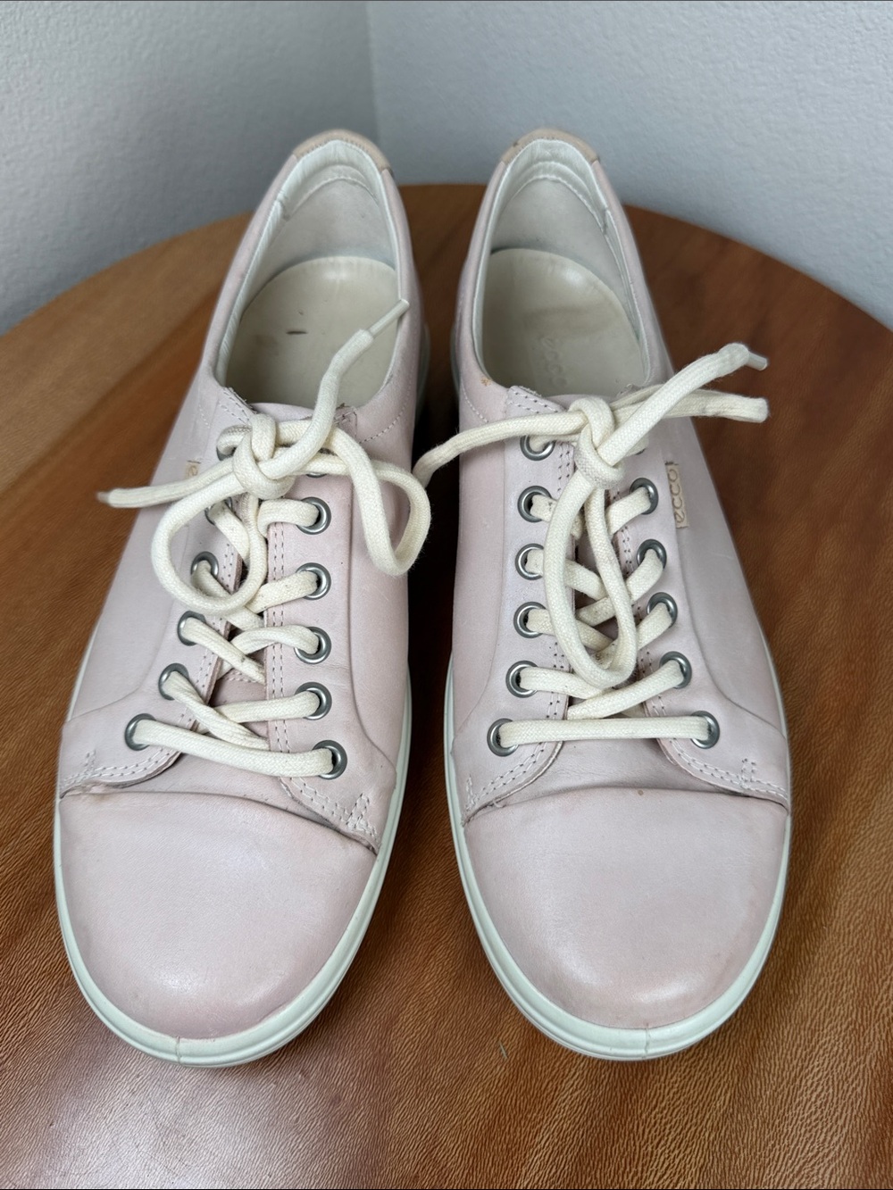 ECCO Soft 7 Leather Shoes Sneakers Rose Leather Pale Pink Women’s Size 9US - Picture 5 of 12